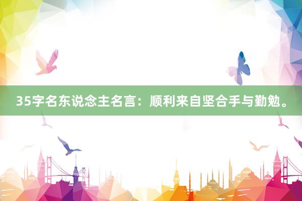 35字名东说念主名言：顺利来自坚合手与勤勉。